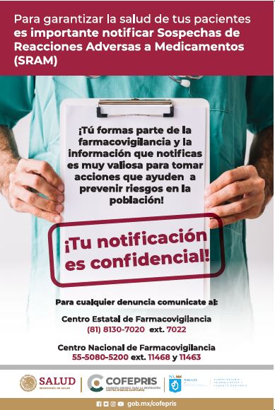 Notificar sospechas a reacciones adversas a medicamentos (SARM)